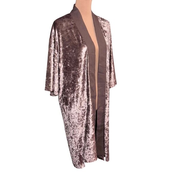 NWT Dress Forum Crushed Velvet Kimono Cardigan Sz L Pink Boho Whimsigoth Artsy - Picture 12 of 13